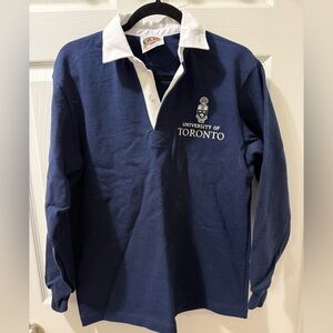 University of Toronto Women’s Navy Rugby Pullover with White Collar
